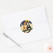 katten zingend, grappig en Gekke Ronde Sticker (Envelop)
