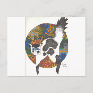 Katten - zwart en wit briefkaart