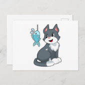 Kattenaas Vis Briefkaart (Voorkant / Achterkant)