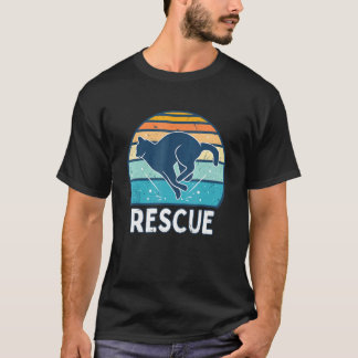 Kattenadoptie ontwerp vintage retro zonsondergang  t-shirt