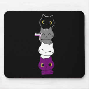Kattenaseksuele pride Cute Ace Vlag Dierlijke Pet Muismat