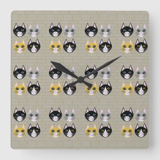 Kattenbaksteen Vierkante Klok (Voorkant)