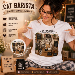 Kattenbarista koffieliefhebber Cute Cafe Katten T- Tri-Blend Shirt
