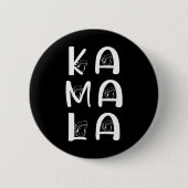 Kattenbelettering positief Kamala Harris Walz Ronde Button 5,7 Cm (Voorkant)