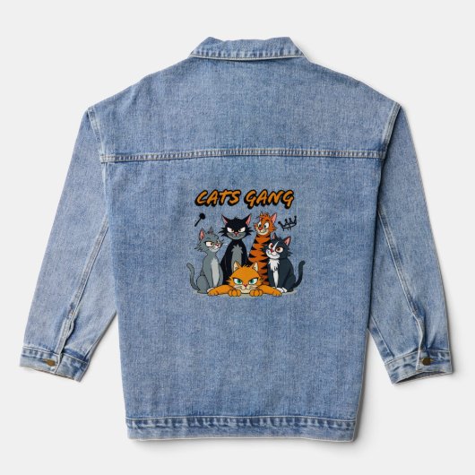 kattenbende denim jacket (Achterkant)