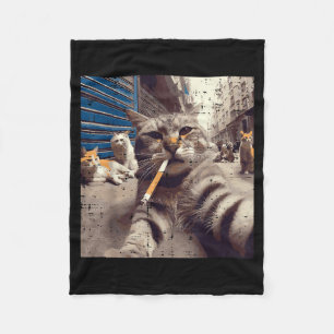 Kattenbende Straatkatten Selfie Grappige Meme Humo Fleece Deken
