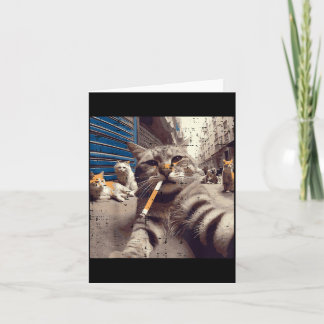 Kattenbende Straatkatten Selfie Grappige Meme Humo Kaart