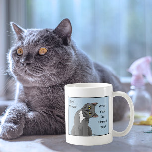Kattenbezitter Grappige Grijze Kat Naam Blauw Koffiemok