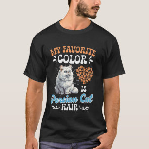 Kattenbezitter MIJN FAVORIETE KLEUR PERZISCHE KAT T-shirt