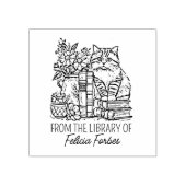  Kattenbibliotheek Boek Rubberstempel (Afrduk)