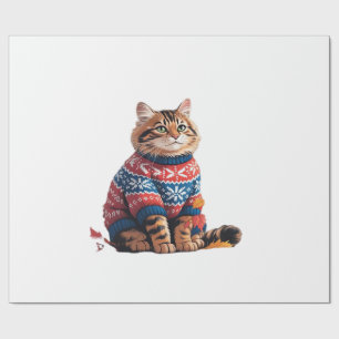 Kattenblad val Hallo herfst Grappige kat Kattenlie Cadeaupapier