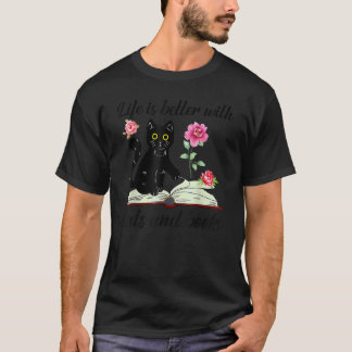 Kattenbloem Boek   Met Katten En Boeken T-shirt