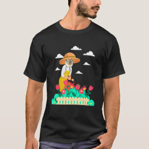 Kattenbloemist Vrouwen Tuinierder Bloemist Tuinier T-shirt