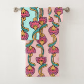 Kattenbloemroovpatroon, schattig en grappig kitten bad handdoek (Insitu)