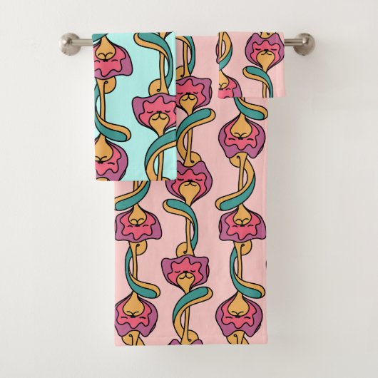 Kattenbloemroovpatroon, schattig en grappig kitten bad handdoek (Insitu)