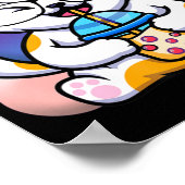kattenbob eet ramen animatie kawaii neko katteeten poster (Hoek)