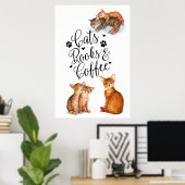 Kattenboeken en koffie poster (Thuiskantoor)