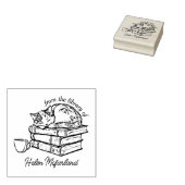  kattenboeken en koffieboekje 	rubberstempel (Gestempeld)