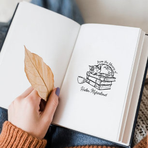 kattenboeken en koffieboekje rubberstempel