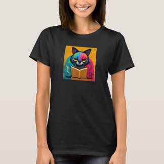 Kattenboekontwerp lezen t-shirt