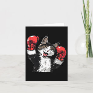 Kattenbokskampioen Grappige Schattigee Kitten Figh Kaart