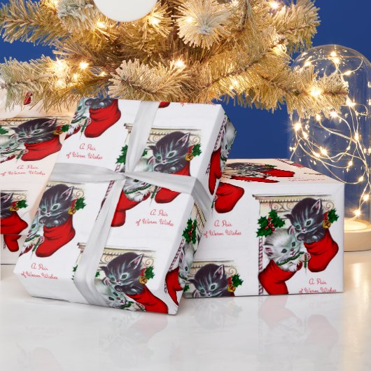 kattenbont van het klassieke kerstfeest cadeaupapier (Feestdagen)