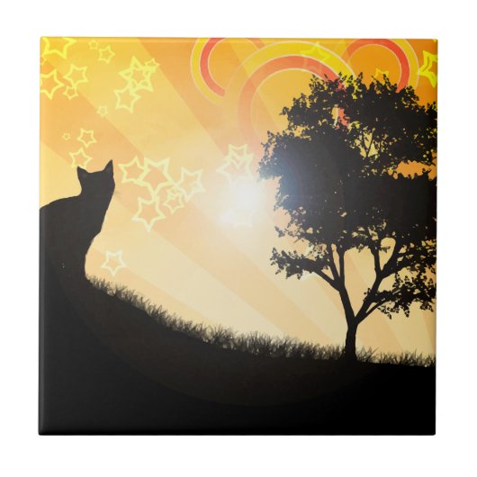 Kattenboom Tegeltje (Voorkant)