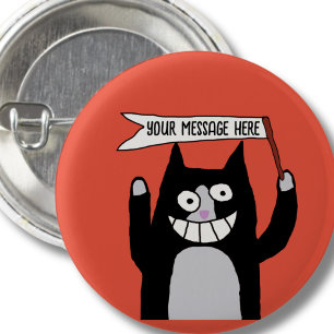 Kattenbord met uw bericht smoking katten ronde button 3,2 cm