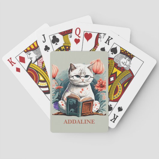 Kattenbril Leesboek Naam Pokerkaarten (Achterkant)
