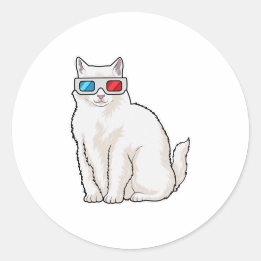 Kattenbril Ronde Sticker (Voorkant)