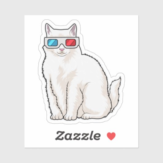 Kattenbril Sticker (Vel)