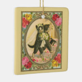 Kattenbruid en bruidegom geel variant ornament (Rechts)