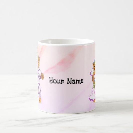 Kattenbruid en bruidegom mokken (Center)