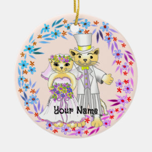 Kattenbruid en bruidegom ornament