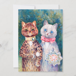 Kattenbruiloft, Huwelijk, Bruid, Louis Wain Kaart