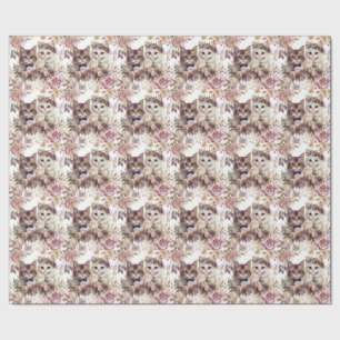 Kattenbruiloft met bruid en bruidegom cadeaupapier