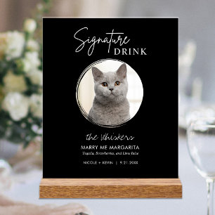 Kattenbruiloft Signature Dranken Cocktailbar Zwart Acryl Bord