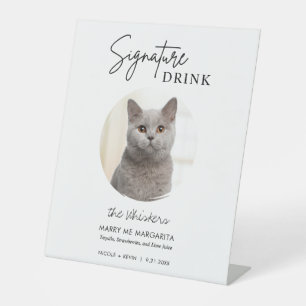 Kattenbruiloft Signature Drinks Cocktailbar Reclamebord Met Voetstuk