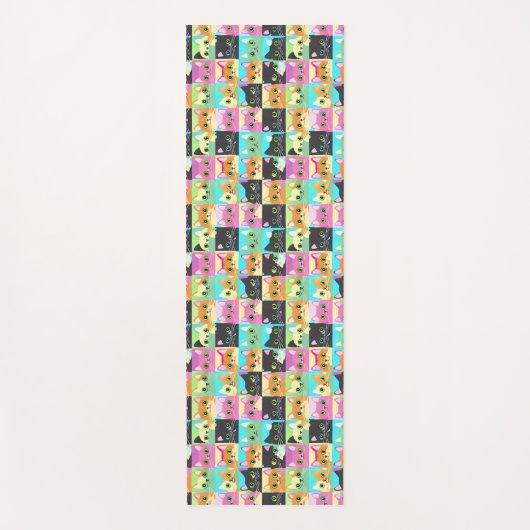 kattencadeau | Leuk Kawaii kat patroon Yogamat (Voorkant)