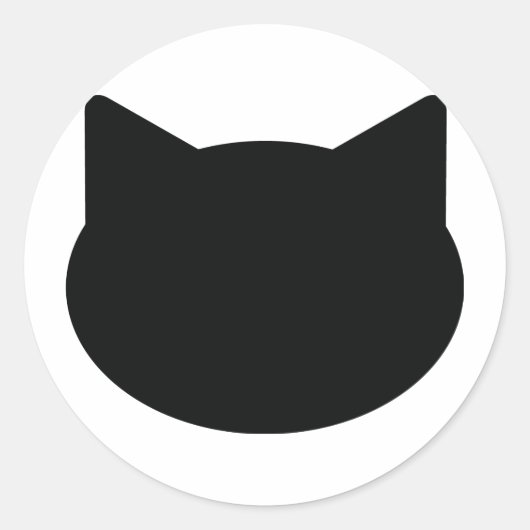 kattencontourpictogram ronde sticker (Voorkant)