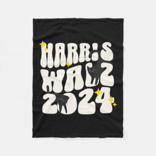 Kattendames voor Kamala Funny Cat 2024 President K Fleece Deken