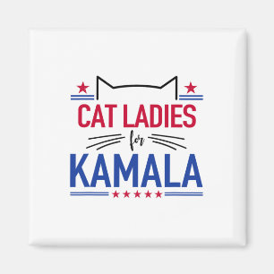 Kattendames voor Kamala Funny Cat 2024 President K Magneet