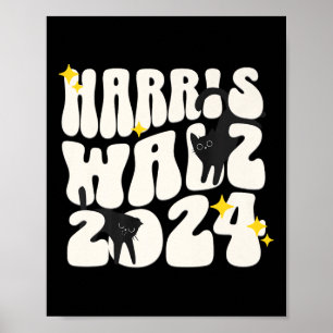 Kattendames voor Kamala Funny Cat 2024 President K Poster