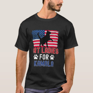 Kattendames voor Kamala Kattensilhouet Amerikaanse T-shirt