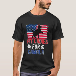 Kattendames voor Kamala Kattensilhouet Amerikaanse T-shirt