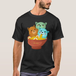 kattenetende ramen noedels japans t-shirt