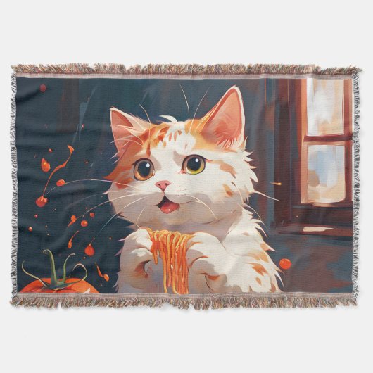 Kattenetende spaghetti deken (Voorkant)
