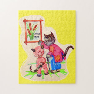kattenfamiliestamboom legpuzzel