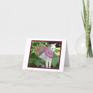 Kattenfee met Pansy Ketting Notecard Kaart