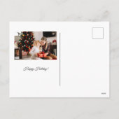 Kattenfeesthuis Glitter Kunst Roze Waterverf Feestdagenkaart (Achterkant)